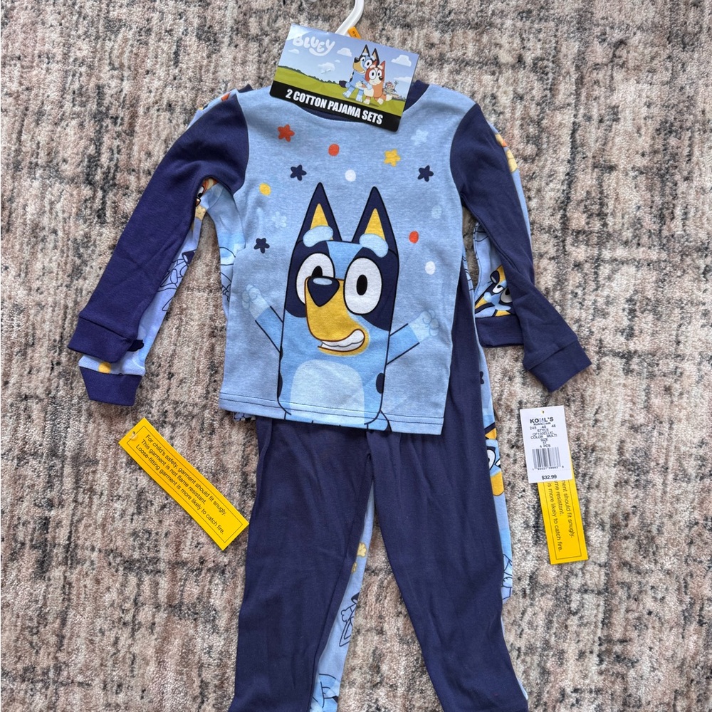 Bluey Pajama Set Blue Long Sleeve Sleepwear